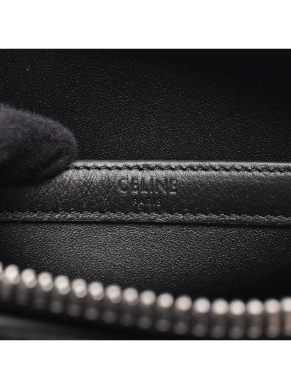 Celine Shoulder Bag Messenger Triomphe Black Leather